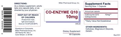 Co-Enzyme Q10 10 mg label