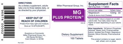 MG Plus Protein label