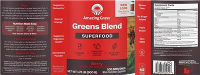 Greens Blend Superfood Berry label