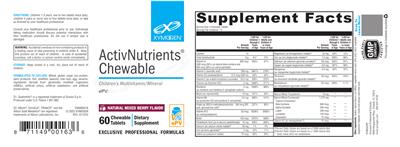 ActivNutrients Chewable Natural Mixed Berry Flavor label