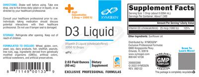D3 Liquid 1000 IU label