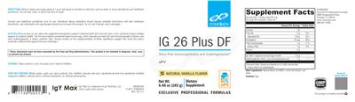 IG 26 Plus DF Natural Vanilla Flavor label