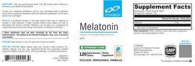 Melatonin Peppermint Flavor label