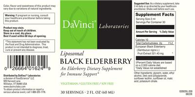 Liposomal Black Elderberry label