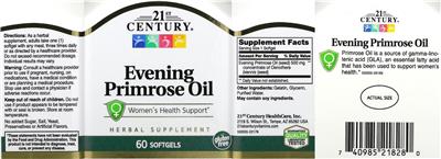 Evening Primrose Oil label