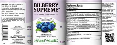 Bilberry Supreme label