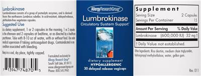 Lumbrokinase label