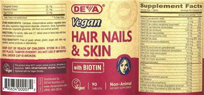Vegan Hair Nails & Skin label