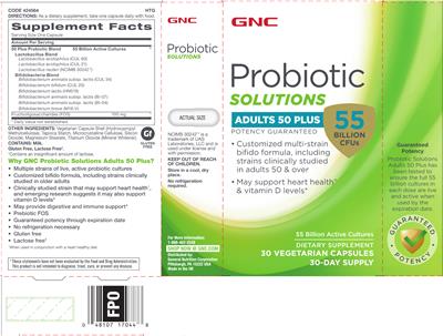 Probiotic Solutions Adults 50 Plus 55 Billion CFUs label