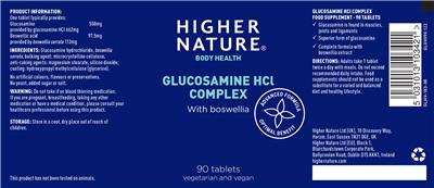 Glucosamine HCL Complex label