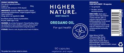 Oregano Oil label