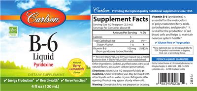 B-6 Liquid Natural Berry Lemonade Flavor label