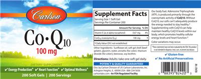 Co-Q10 100 mg label