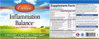 Inflammation Balance Natural Lemon Flavor label