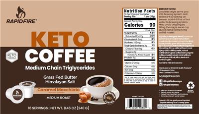 Keto Coffee Caramel Macchiato Flavor label