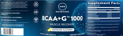 BCAA+G 1000 Lemonade Flavored label