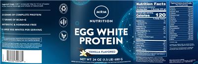 Egg White Protein Vanilla Flavored label