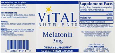 Melatonin 3 mg label