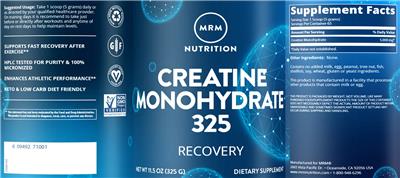 Creatine Monohydrate 325 label