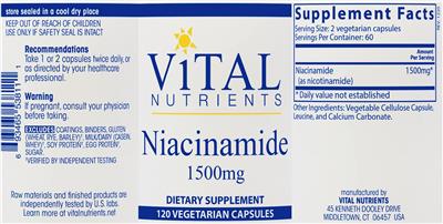 Niacinamide 1500 mg label