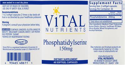 Phosphatidylserine 150 mg label