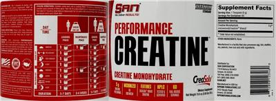 Performance Creatine label