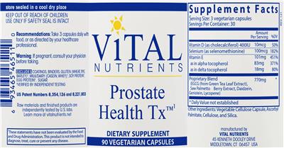 Prostate Health Tx label