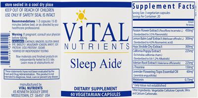 Sleep Aide label