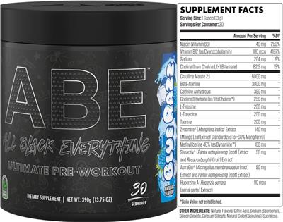 Ultimate Pre-Workout Blue Razz label