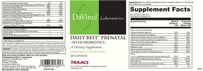 Daily Best Prenatal with Probiotics label