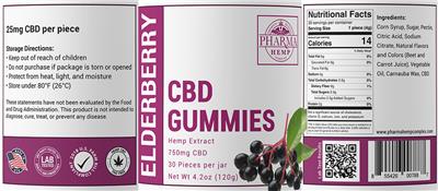 Elderberry CBD Gummies label
