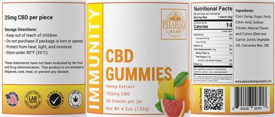 Immunity CBD Gummies label