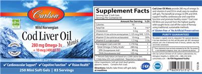 Cod Liver Oil Minis label