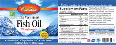 The Very Finest Fish Oil Natural Lemon Flavor label