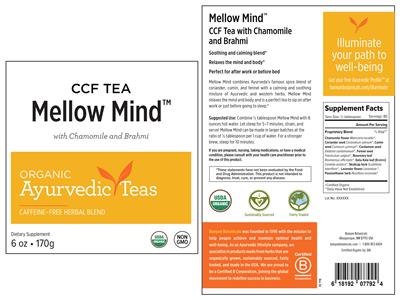 CCF Tea Mellow Mind with Chamomile and Brahmi label