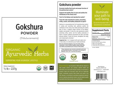Gokshura Powder label