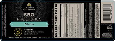 SBO Probiotics Men's 25 Billion CFU label
