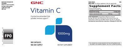 Vitamin C 1000 mg label