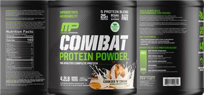 Combat Powder Cookies 'N' Cream label