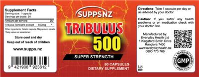 Tribulus 500 label