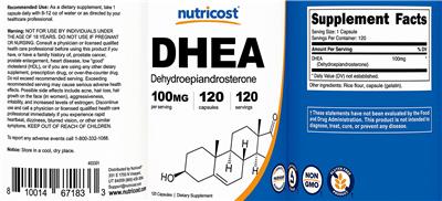 DHEA 100 mg label