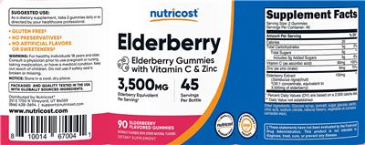 Elderberry Flavored Gummies label