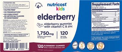 Elderberry Gummies label