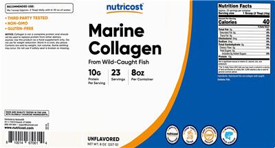 Marine Collagen Unflavored label