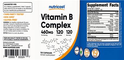 Vitamin B Complex label