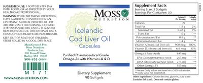 Icelandic Cod Liver Oil Capsules label