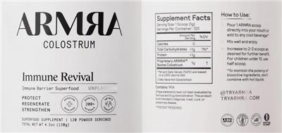 Colostrum Unflavored label