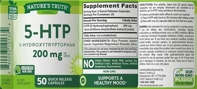 5-HTP 200 mg label