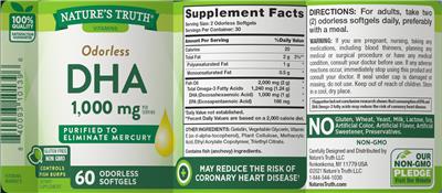DHA 1,000 mg label