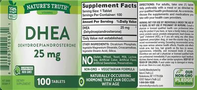 DHEA 25 mg label